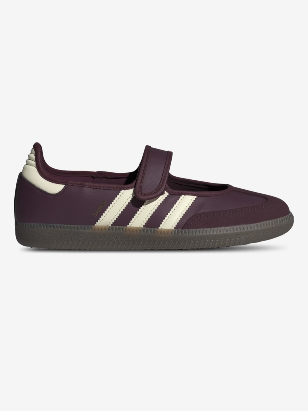 adidas Samba Mary-Jane Sneakers Burgundy with Cream Stripes - Picture 7 of 7